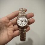 Rolex Day-Date 128235 904L Steel Meteorite Dial CZ Diamonds 36mm Super Clone
