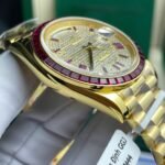 Rolex Day-Date YG Plated Gem-set Bezel Diamond Dial 40mm Super Clone - 图片 5