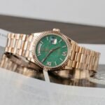 Rolex Day-Date 128235 RG Plated Green Dial CZ Diamonds 36mm Super Clone - 图片 4