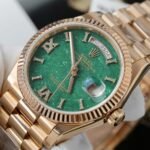 Rolex Day-Date 128235 RG Plated Green Dial CZ Diamonds 36mm Super Clone - 图片 5