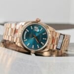 Rolex Day-Date 128235 RG Plated Blue Dial CZ Diamonds 36mm Super Clone - 图片 2