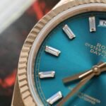 Rolex Day-Date 128235 RG Plated Blue Dial CZ Diamonds 36mm Super Clone - 图片 5