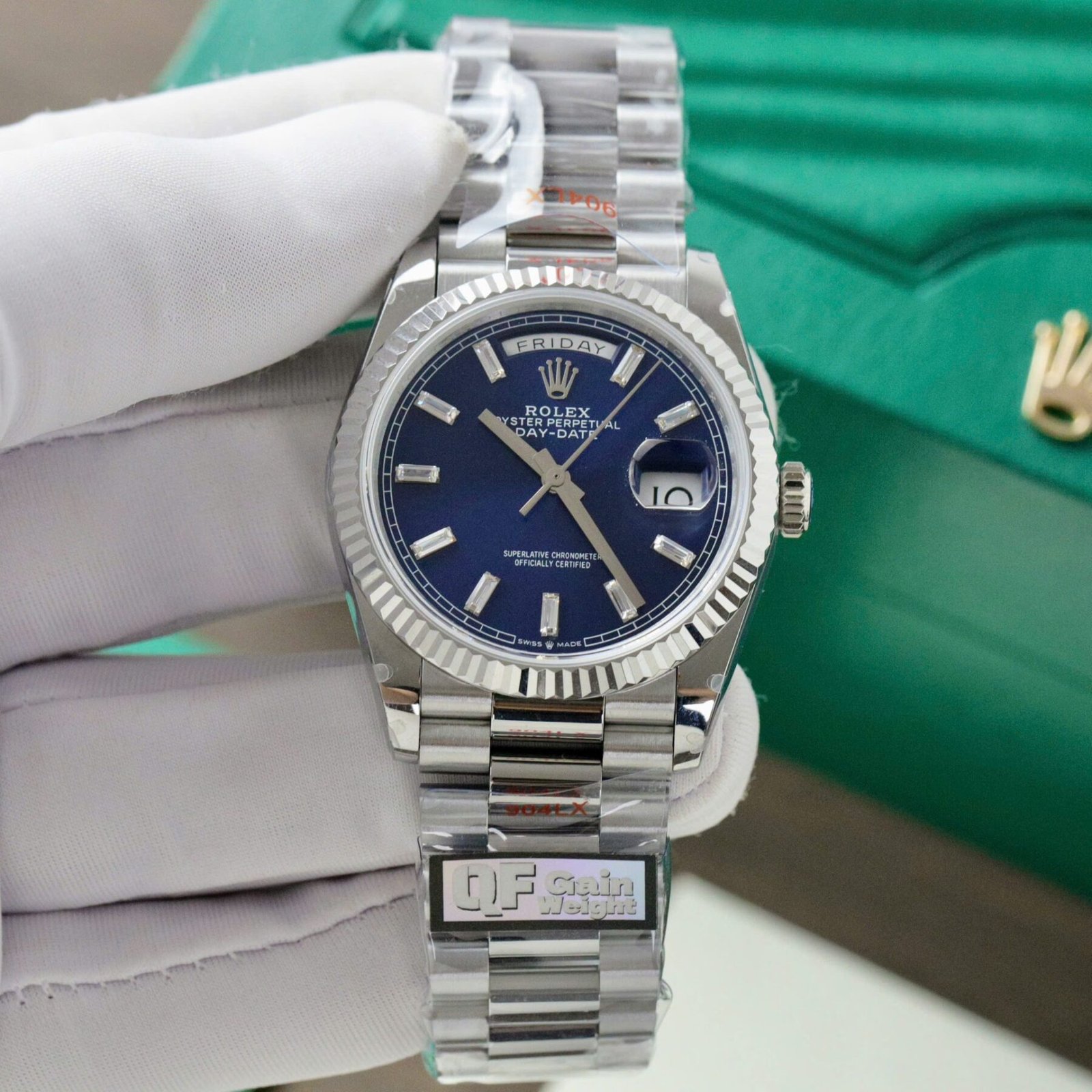 1750589105-442.jpg Rolex Day-Date 128236 904L Steel Blue Dial CZ Diamonds 36mm Super Clone - 图片 1