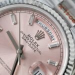 Rolex Day-Date 128236 904L Steel Pink Dial CZ Diamonds 36mm Super Clone - 图片 5