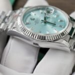 Rolex Day-Date 128236 904L Steel Ice Blue Dial CZ Diamonds 36mm Super Clone - 图片 5