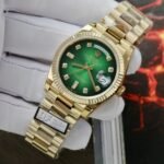 Rolex Day-Date 128238 YG Plated Ombre Green Dial CZ Diamonds 36mm Super Clone - 图片 3