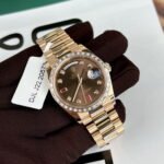 Rolex Day-Date RG Plated Chocolate Dial Baguette Diamond 36mm Super Clone - 图片 2