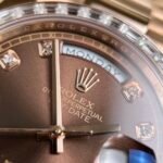 Rolex Day-Date RG Plated Chocolate Dial Baguette Diamond 36mm Super Clone - 图片 4