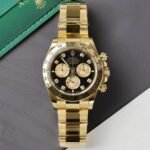 Rolex Daytona 116508 YG Plated Black Dial CZ Diamonds 40mm Oyster Super Clone