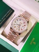 Rolex Day-Date RG Plated Gem-set Bezel Diamond Dial 40mm Super Clone - 图片 4