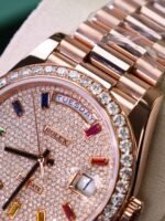 Rolex Day-Date RG Plated Gem-set Bezel Diamond Dial 40mm Super Clone - 图片 6
