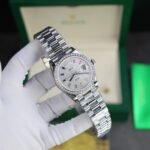 Rolex Day-Date 904L Steel Rainbow Pave Diamond Dial 40mm Super Clone - 图片 2