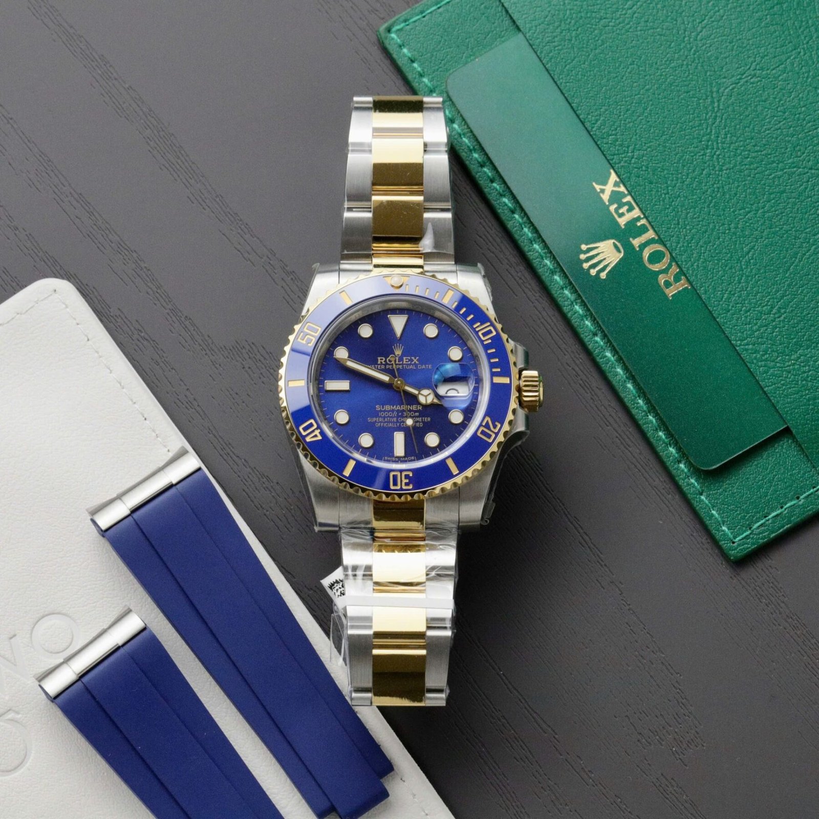 1750589285-501-1.jpg Rolex Submariner 116613LB SS/YG Plated Blue Dial 40mm Oyster Super Clone - 图片 1
