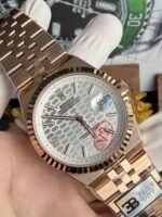 Rolex Land-Dweller 127335 Rose Gold White Honeycomb-Motif Dial 40mm Super Clone - 图片 9