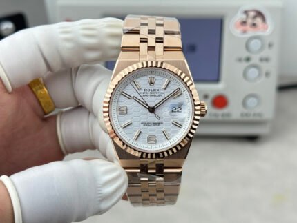 Rolex Land-Dweller 127235 Rose Gold White Honeycomb-Motif Dial 36mm Super Clone