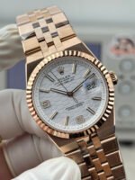 Rolex Land-Dweller 127235 Rose Gold White Honeycomb-Motif Dial 36mm Super Clone - 图片 4