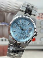 Rolex Land-Dweller 127236 Ice-Blue Honeycomb-Motif Dial 36mm Super Clone - 图片 8