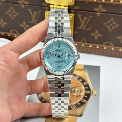 Rolex Land-Dweller 127336 Ice-Blue Honeycomb-Motif Dial 40mm Replica