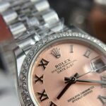 Rolex Datejust 316L Steel Pink Roman Dial Bezel Diamonds 31mm Jub THBF Replica - 图片 6