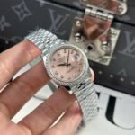 Rolex Datejust 316L Steel Pink Dial Bezel Diamonds 31mm Jub AAA Replica - 图片 3