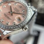 Rolex Datejust 316L Steel Pink Dial Bezel Diamonds 31mm Jub AAA Replica - 图片 7
