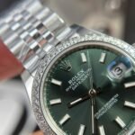 Rolex Datejust 316L Steel Green Dial CZ Diamonds 31mm Jub THBF Replica - 图片 6