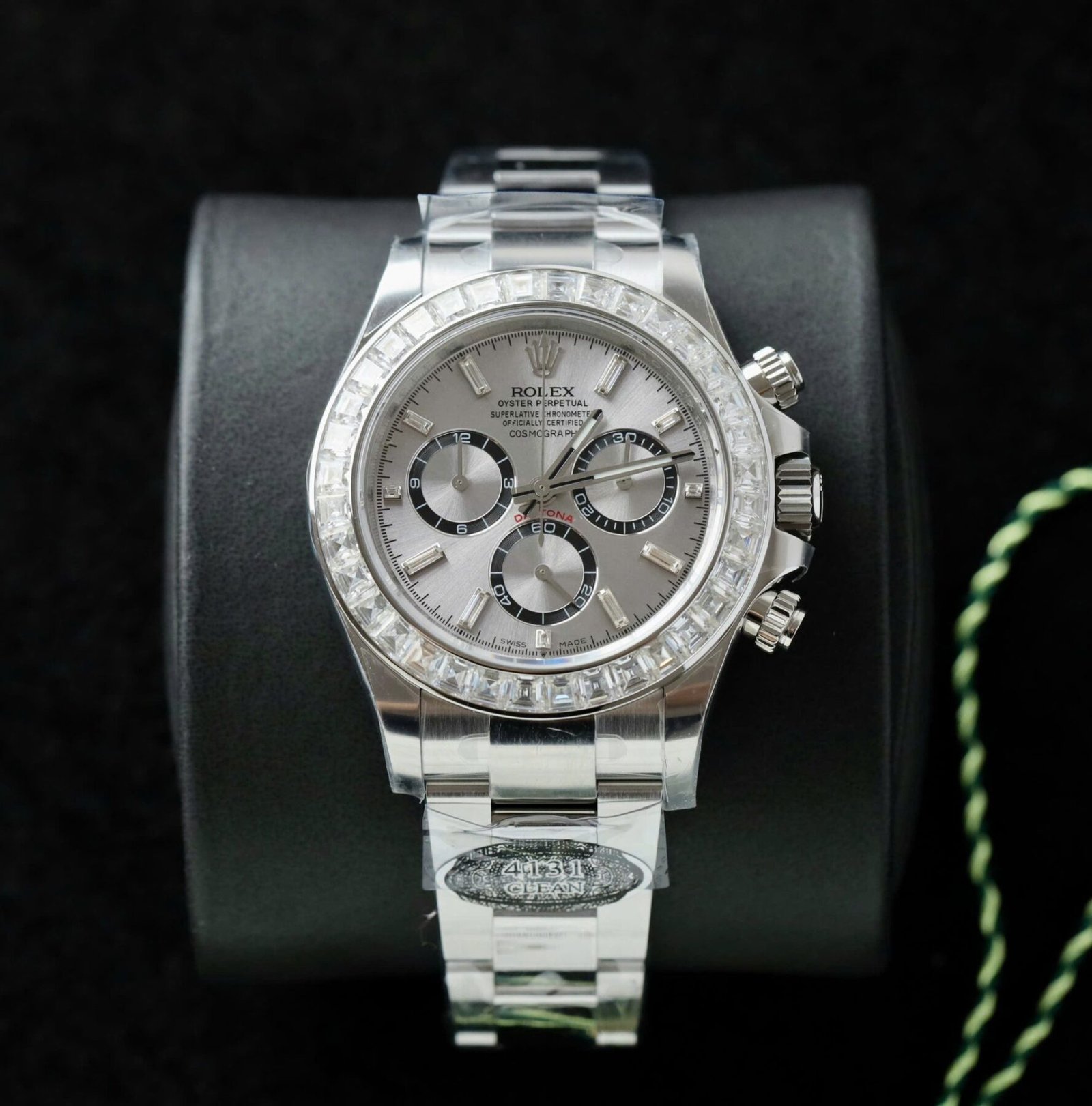 1750589411-549-1.jpg Rolex Daytona 126500 904L Steel Silver Dial With Diamonds 40mm Oyster Super Clone - 图片 1