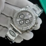 Rolex Daytona 126500 904L Steel Silver Dial With Diamonds 40mm Oyster Super Clone - 图片 2