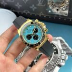 Rolex Daytona 126518LN Alcaraz YG Plated Turquoise Blue Dial 40mm Oysterflex Super Clone - 图片 2