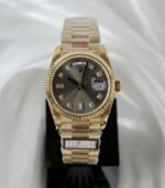 Rolex Day-Date 128238 YG Plated Grey Dial CZ Diamonds 36mm Super Clone