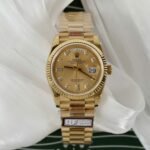 Rolex Day-Date 128238 YG Plated Champagne Dial CZ Diamonds 36mm Super Clone