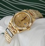 Rolex Day-Date 128238 YG Plated Champagne Dial CZ Diamonds 36mm Super Clone - 图片 3