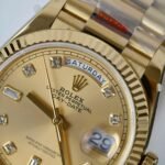 Rolex Day-Date 128238 YG Plated Champagne Dial CZ Diamonds 36mm Super Clone - 图片 5