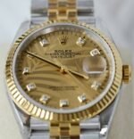 Rolex Datejust 126233 SS/YG Plated Gold Palm Dial CZ Diamonds 36mm Jub Super Clone - 图片 4