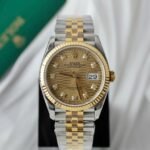 Rolex Datejust 126231 SS/YG Plated Champagne Motif Dial CZ Diamonds 36mm Jub Super Clone