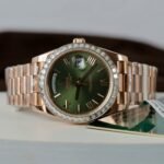Rolex Day-Date RG Plated Green Dial Baguette Diamond 40mm Super Clone - 图片 3