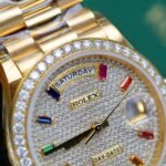 Rolex Day-Date YG Plated Paved-Rainbow Diamond Dial 36mm Super Clone - 图片 5