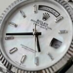 Rolex Day-Date 904L Steel MOP Dial CZ Diamonds 36mm Super Clone - 图片 4