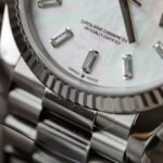 Rolex Day-Date 904L Steel MOP Dial CZ Diamonds 36mm Super Clone - 图片 6
