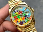 Rolex Day-Date 128238 YG Plated Puzzle Motif Dial 36mm Super Clone - 图片 2