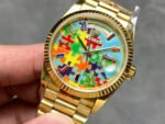 Rolex Day-Date 128238 YG Plated Puzzle Motif Dial 36mm Super Clone - 图片 3