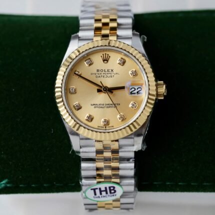Rolex Datejust 278273 SS/YG Plated Champagne Dial CZ Diamonds 31mm Jub THBF Replica