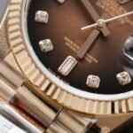Rolex Day-Date RG Plated Chocolate Dial CZ Diamonds 36mm Super Clone - 图片 4
