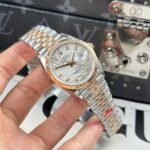 Rolex Datejust 126231 SS/RG Plated Silver Palm Dial CZ Diamonds 36mm Jub Super Clone - 图片 3