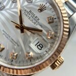 Rolex Datejust 126231 SS/RG Plated Silver Palm Dial CZ Diamonds 36mm Jub Super Clone - 图片 5