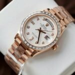 Rolex Day-Date RG Plated Meteorite Dial Baguette Diamond 36mm Super Clone - 图片 2