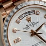 Rolex Day-Date RG Plated Meteorite Dial Baguette Diamond 36mm Super Clone - 图片 5