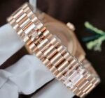Rolex Day-Date RG Plated Meteorite Dial Baguette Diamond 36mm Super Clone - 图片 8