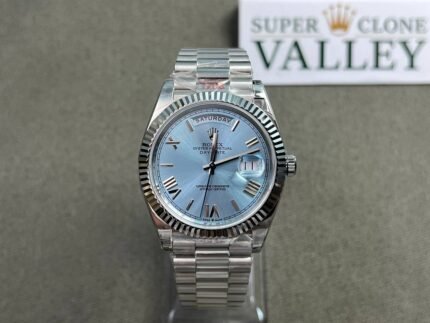Rolex Day-Date 228236 904L Steel Ice Blue Dial 40mm Super Clone